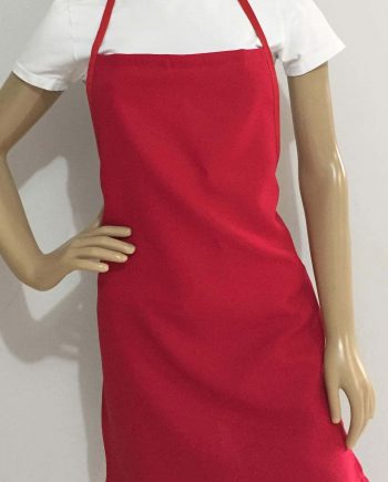 Baby Look de malha PV ou de 100% Algodão, cor branca. Avental Modelo só frente de tecido de Oxford cor vermelho. Várias Cores. Bordados Personalizados ou Silk Screen.