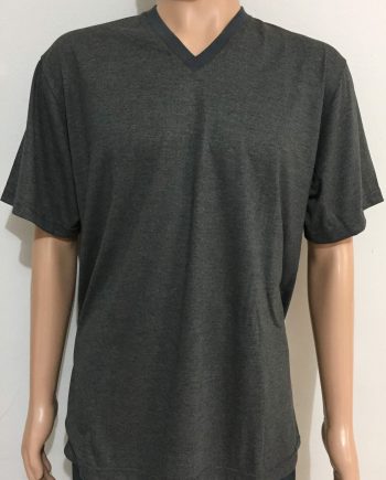 Camiseta malha com gola em V